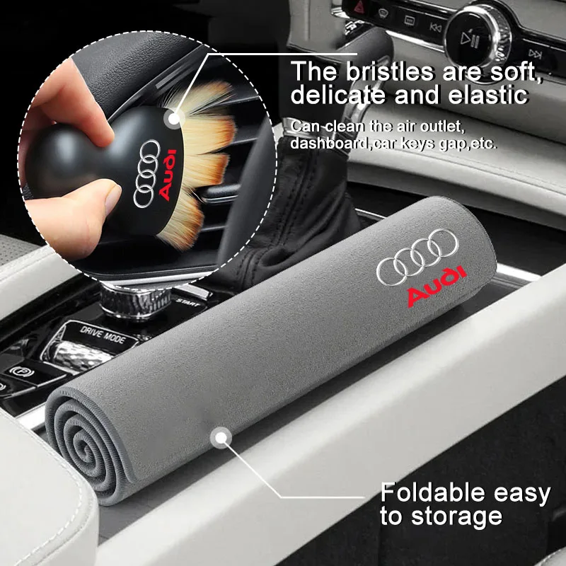 Car Towels Cleaning Drying Cloth with Car Cleaning brush Car Accessories for Audi S3 TT A4 B7 B8 A3 8P 8V A5 A6 C5 C7 Q3 Q7 Q5