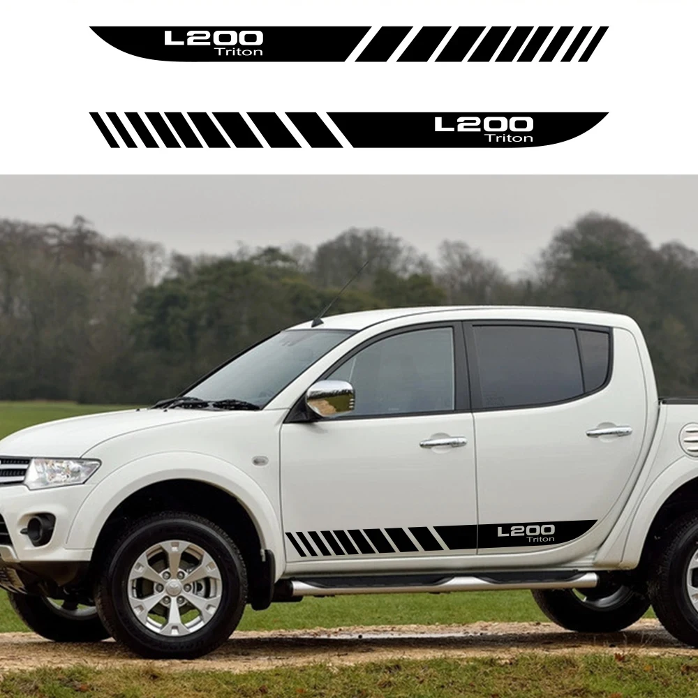 

Car Sticker Long Side Stripes Cover For Mitsubishi L200 Triton Auto Sports DIY Vinyl Film Styling Decals Car Tuning Accessories