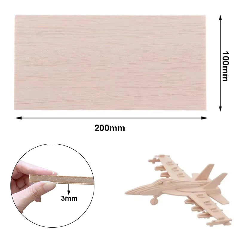 5/10/20pcs Wooden Board Model Unfinished Boards for Aircraft Molding Boats Architectural Carving Arts & Crafts DIY Decoration