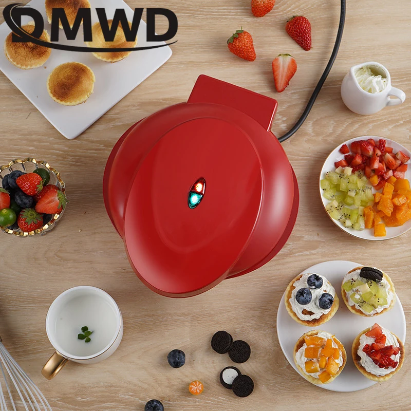 DMWD Multifunctional Cake Maker Electric Egg Tarts Baking Machine Mini Cup Cake Maker Waffle Muffin Toaster Electric Baking Pan