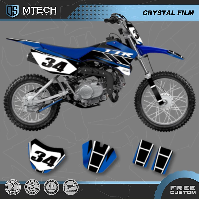 DSMTECH For Yamaha TTR 110 TTR110 Motorcycle Graphics Background Decals Sticker kits Fairing Customize Protector 003