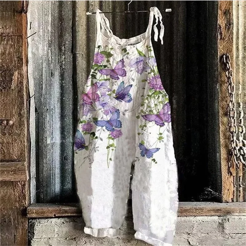 

Summer Color Printed Camisole Jumpsuit Women's Fashionable Casual Vacation Style Jumpsuit Fashionable Retro Women's Clothing