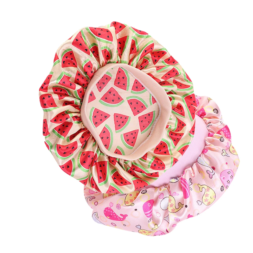 

Kids Satin Sleeping Caps Breathable Childrens Hair Protection Shower Hats Lightweight Travel Home Use Durability