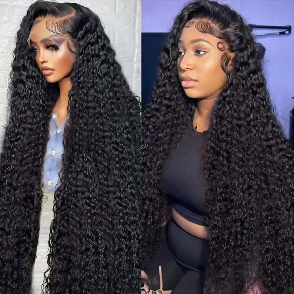 

Плотность 200 46 дюймов Глубокая волна Парик фронтальной части шнурка 13x6 HD Прозрачный парик фронтальной части шнурка 100% человеческие волосы Натуральный цветной парик человеческих волос