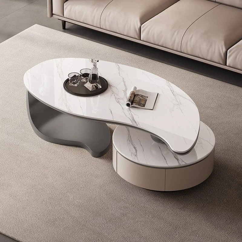 

living room household small apartment 2025 modern simple light luxury, tea table Nordic floor, coffee table combination