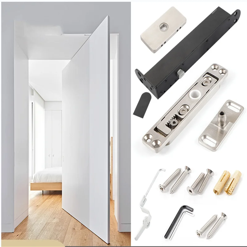 100Kg Stainless steel Central Axis Door Floor Spring System  wooden door 360 degree Rotation  90° positioning Concealed hinge