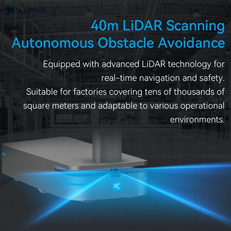 Alpha Oxbot F150 AMR Warehouse Robot Autonamous Navigate Transport Handling Robot Delivery Robot For Factory AGV