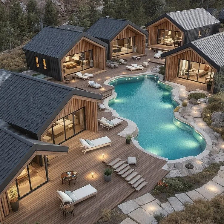 New Design Modular Triangle Roof Prefab Garden House air Bnb Light Steel Villa Hotel