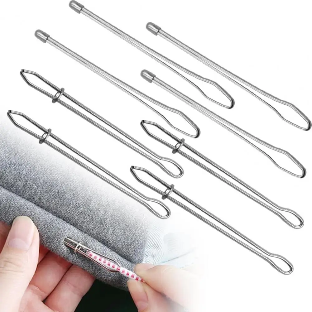 6 Pcs Rope Threader Clip Stainless Steel Rope Threader Convenient Drawstring Threading Tool with Tweezer DIY Rope Threading Clip