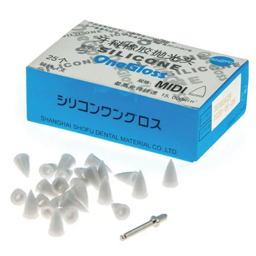 Imagen 2 del producto SHOFU OneGloss 25 unids/caja cabezal de pulido Dental de silicona con mano PN0171 sistema de acabado y pulido de odontología puntas de pulido