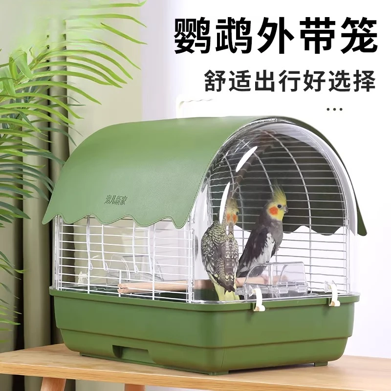 Transparent acrylic parrot out cage bird parrot cage take-out tiger skin peony Xuanfeng luxury villa