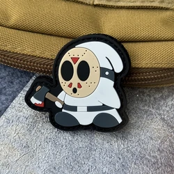 Parche táctico esqueleto Halloween PVC con velcro para mochila