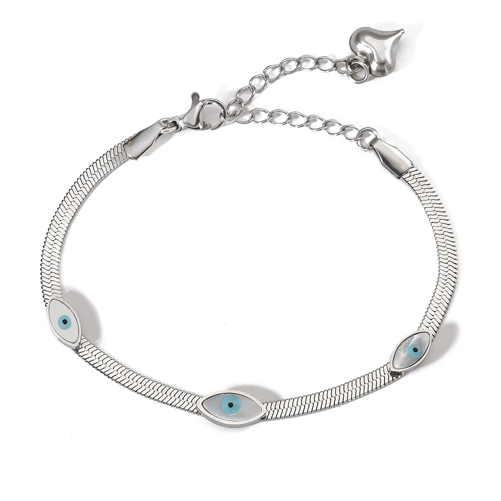 NEWBUY High Quality Non-Fading 316L Stainless Steel Jewelry Gold/Silver Color Evil Eye Choker Chain Bracelet For Women Girl Gift