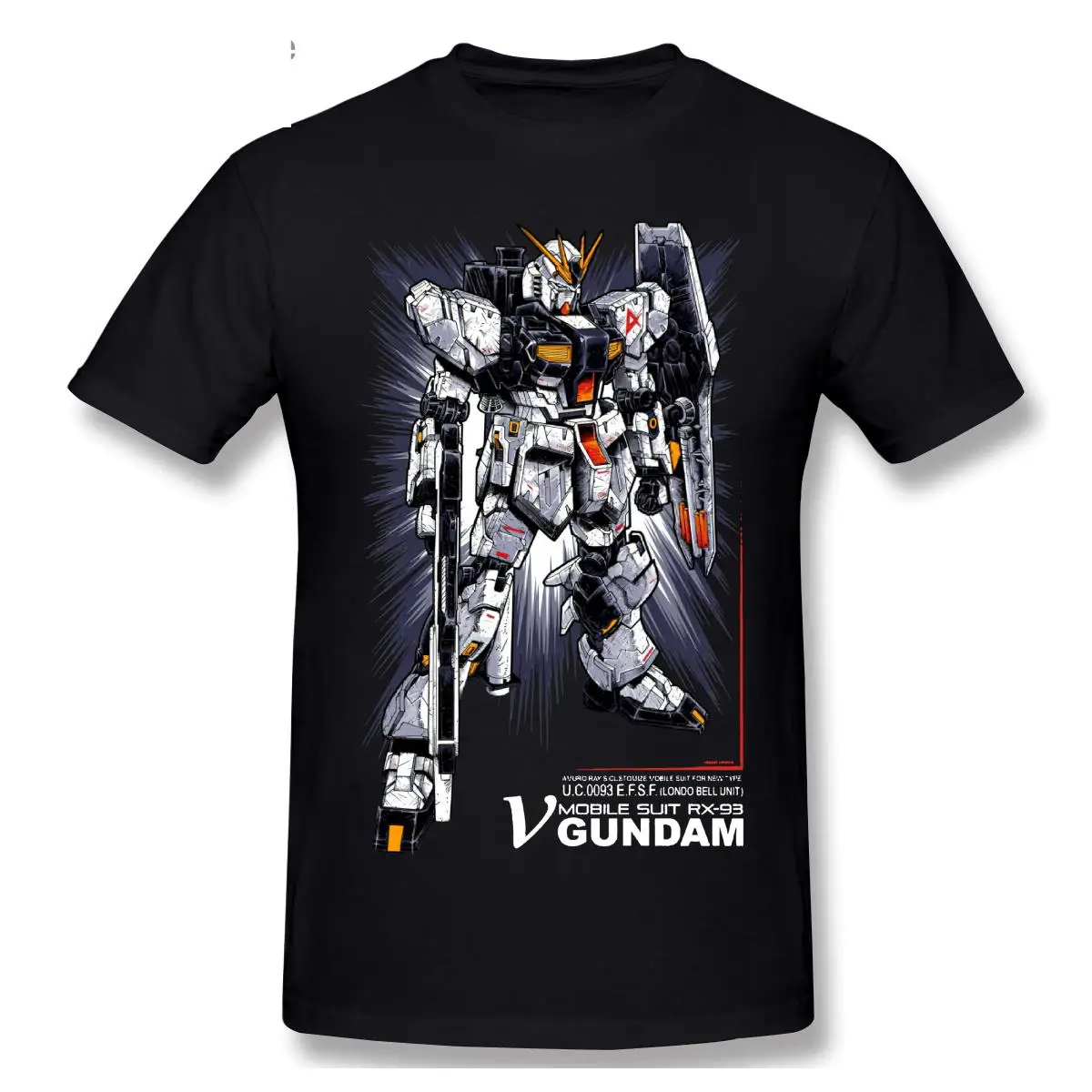 Nu Gundam T Shirts Men New Style Camiseta Masculina TShirts Cotton Crewneck Custom Short Sleeve Clothes For T-Shirts Tee Top