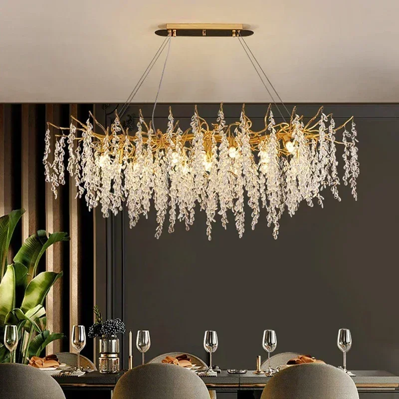 

Modern Luxury Crystal Chandelier Living Dining Room Bar Bedroom Led Pendant Lamp Home Deco Indoor Lighting Hanging Light Fixture