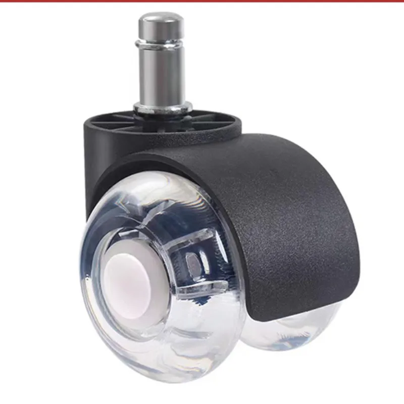 5pcs General Purpose With Bearing Universal Wheel Office Chair Pu Card Spring Transparent Wheel Silent E-sports Pulley Foot