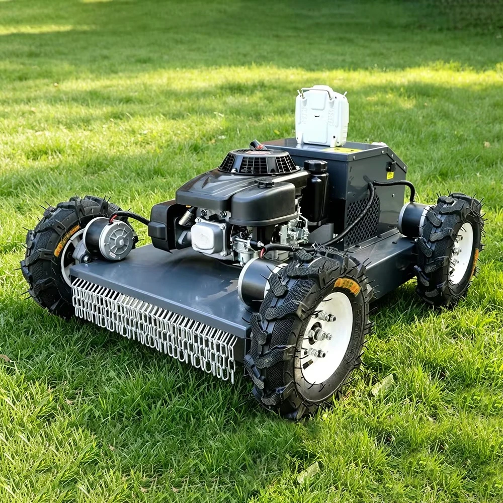 Multifunctional Wheeled Lawn Mower Cordless Remote Control Self Propelled Zero Mini Tracked Remote-controlled Lawnmower