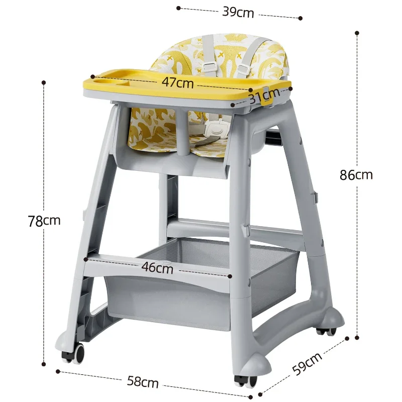 Silla de comedor multifuncional para bebé, sofá, trona para bebé de altura ajustable, asiento comercial para comer para restaurante de Hotel para bebé