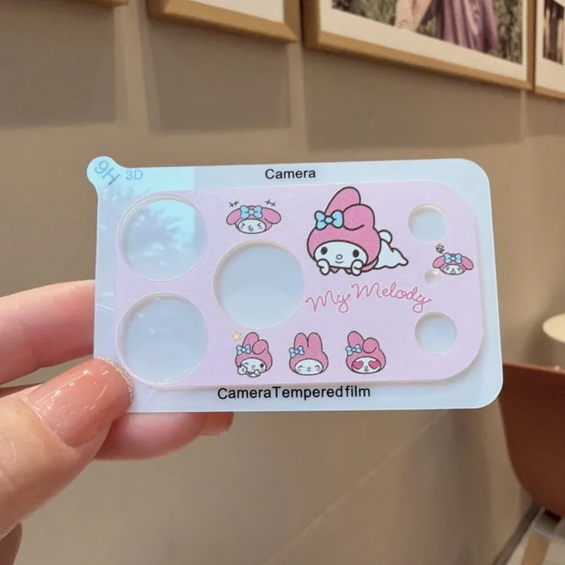Sanrio Hello Kitty Kuromi Shimmer Powder Camera Lens Protector 9H HD Tempered Glass for iPhone 17 16 15 14 13 Pro Max mini Plus view 5
