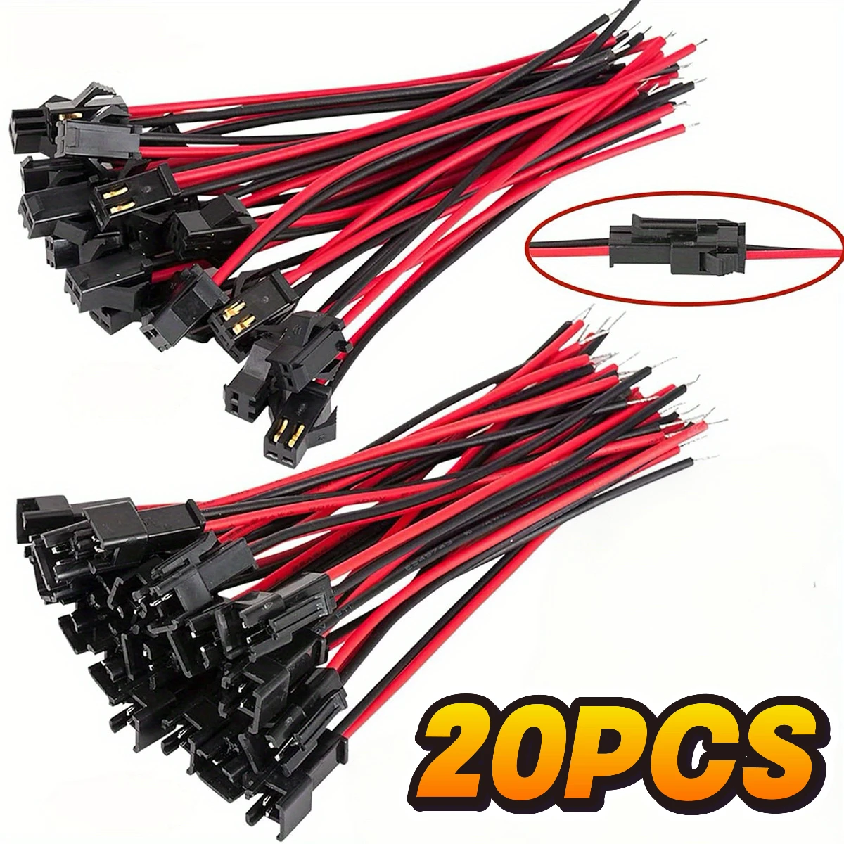 10 Paren Snelle Kabelconnector JST SM 2 Pinnen, Stekker Mannelijk-Vrouwelijk, Lengte 10 cm, Terminaladapter 2-Richtingen, Eenvoudige Montage voor LED-stripJST SM connector Kabelconnector