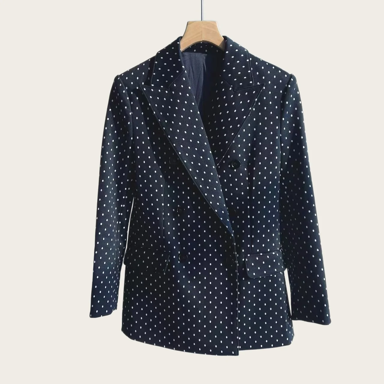 Vintage Polka Dot Lapel Suit Jacket