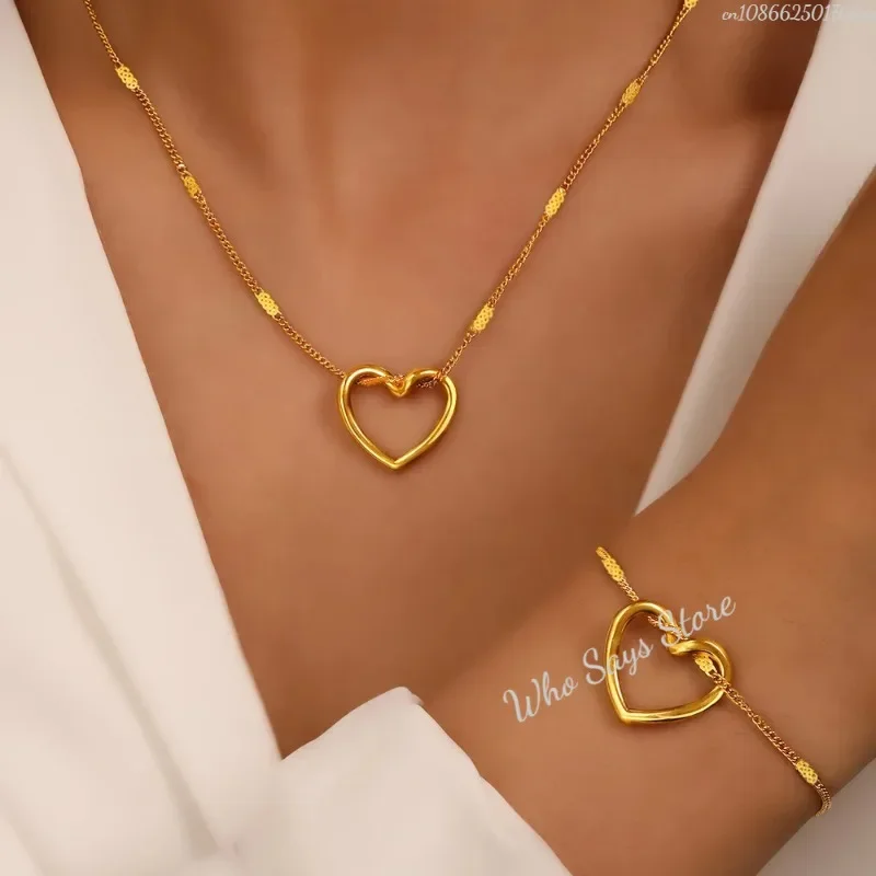 Stainless Steel Jewelry Set Novelty Twisted Heart Light Luxury High-end Sense Jewelry Set For Women Jewelry Anniversary