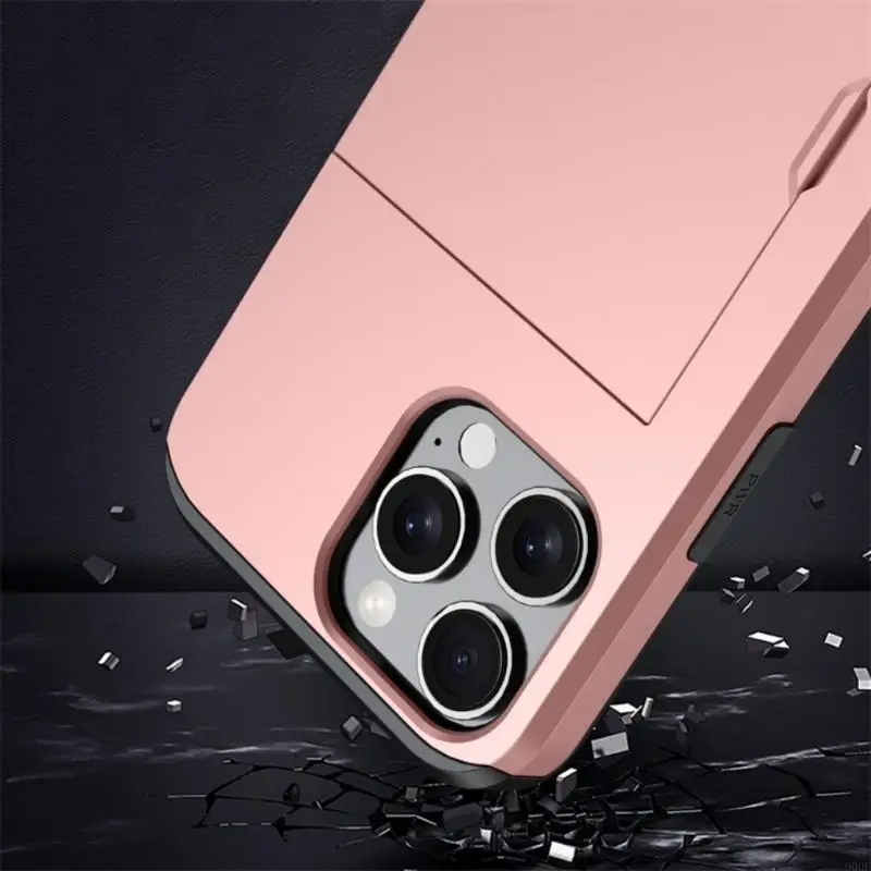 

900F Phone Case Housing with Integrated Card Slot Double Layer Protective Wallet Cover for Easy Card Access Shockproof Design