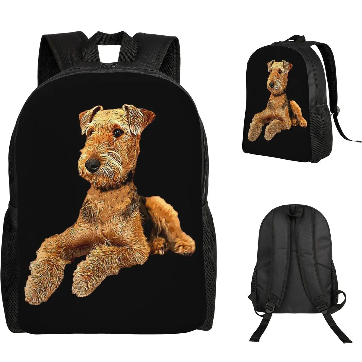 

Airedale Terrier Beautiful Dog Student Backpack School Bag Hiking Travel Daypack for Boys Girls Fashion Bookbag Shoulder Bags