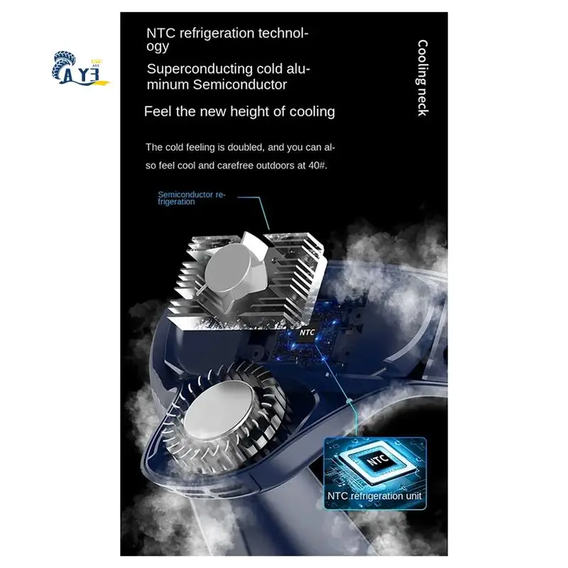 AY03-مروحة مكيف هواء محمولة للرقبة قابلة لإعادة الشحن ومروحة تبريد خالية من الشفرة ومروحة شخصية خارجية يمكن ارتداؤها