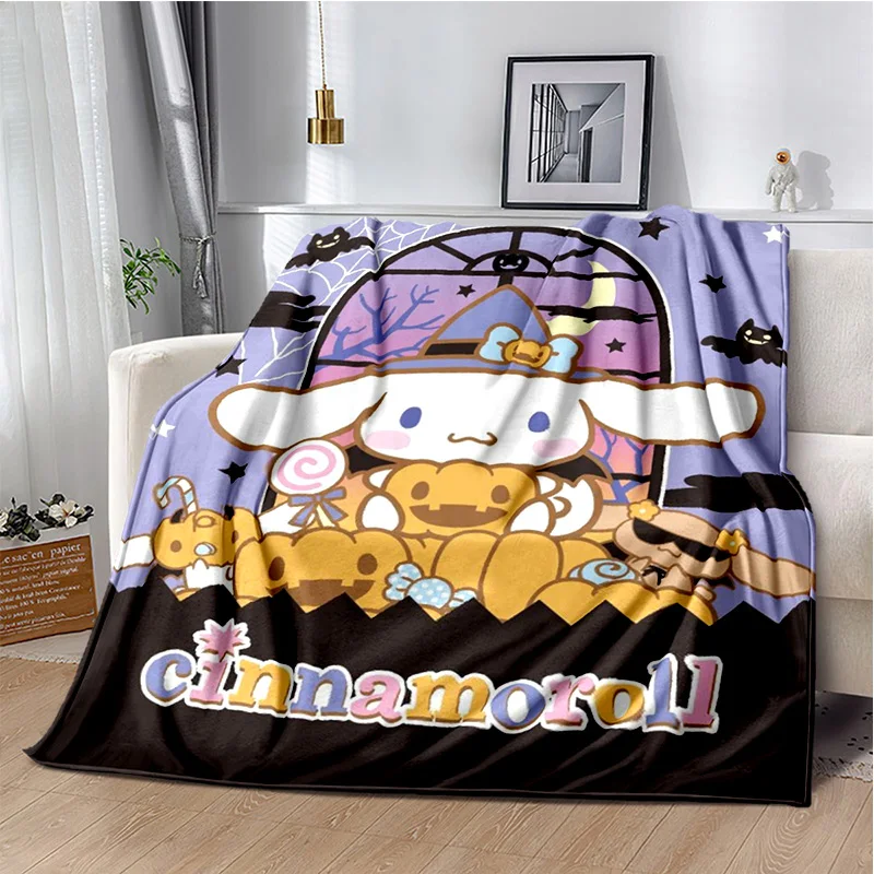 Kawaii Sanrio Cinnamoroll Cartoon Dog Girl Soft Flannel Blankets,Throw Blanket Comfortable Blanket for Beds Sofa Home Bedroom 3D