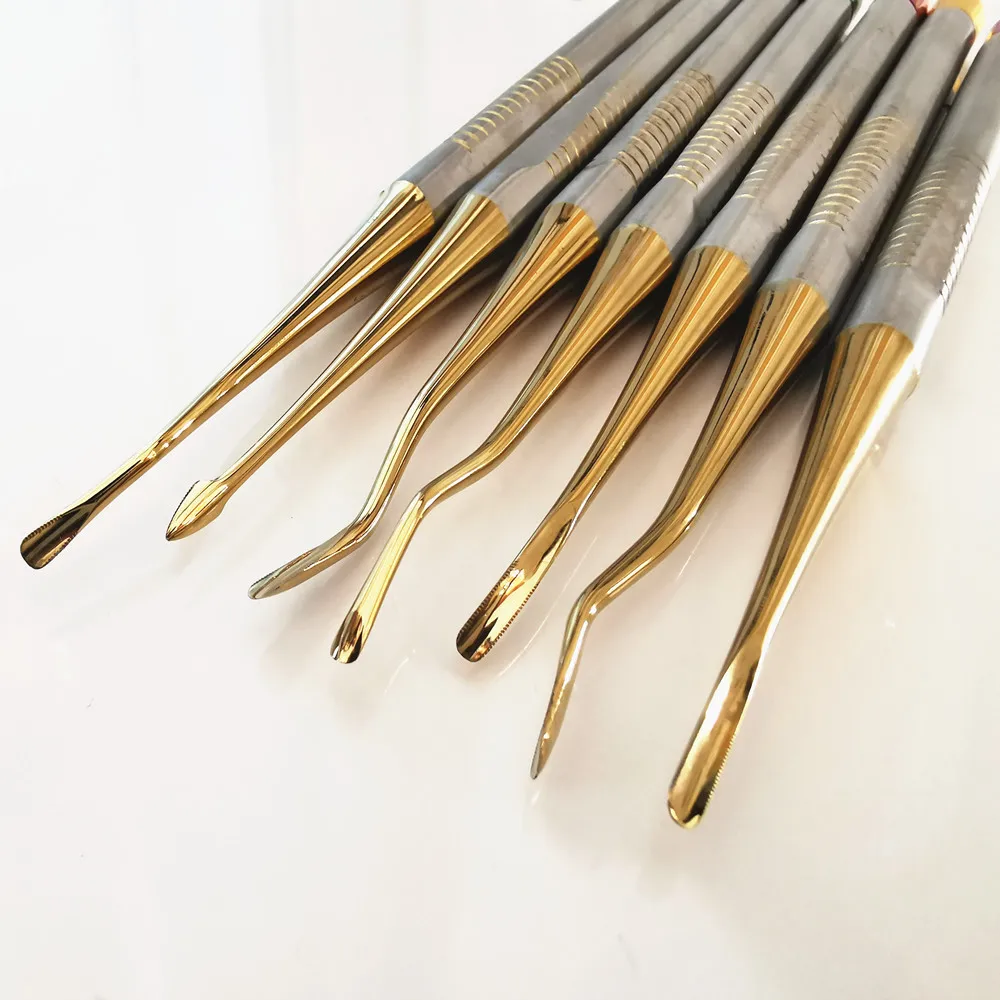 7PCS/SET Dentistry Tooth Extracting Tools Titanium Alloy Implant Instrument Dental Elevator Set Extraction Root