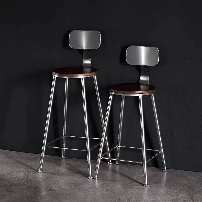 

Minimalist Brown Bar Stools Black Back Metal Sturdy Unique Designer Bar Stools Nordic Modern Sgabelli Cucina Alto Home Furniture