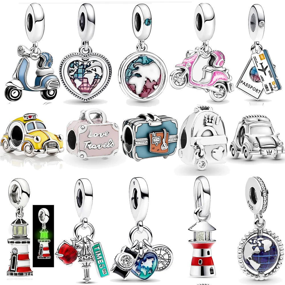 925 Sterling Silver Dangle Beads para As Mulheres, Árvore Familiar Do Amor, flocos De Neve, se Encaixa Pulseiras Originais, DIY Bead, Fazer Jóias