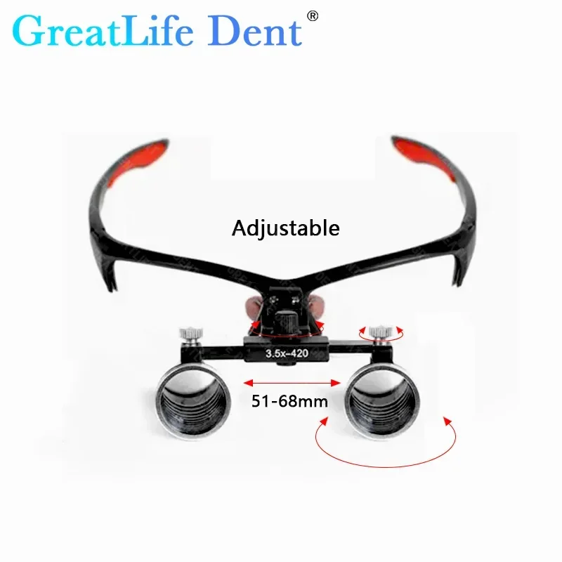 

GreatLife Dent Dental Loupe 2.5X 3.5X Magnifying Glass with LED Light Glasses Surgical Magnifying Dental Medical Magnifying