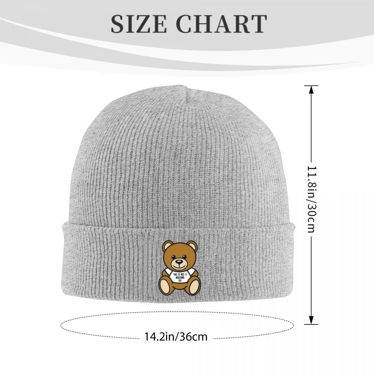 M-Moschino Bear Acrylic Winter Beanie Hat with Stretchy Fit, Warm and Soft Skull Cap, Ideal for Men, Women, Teens