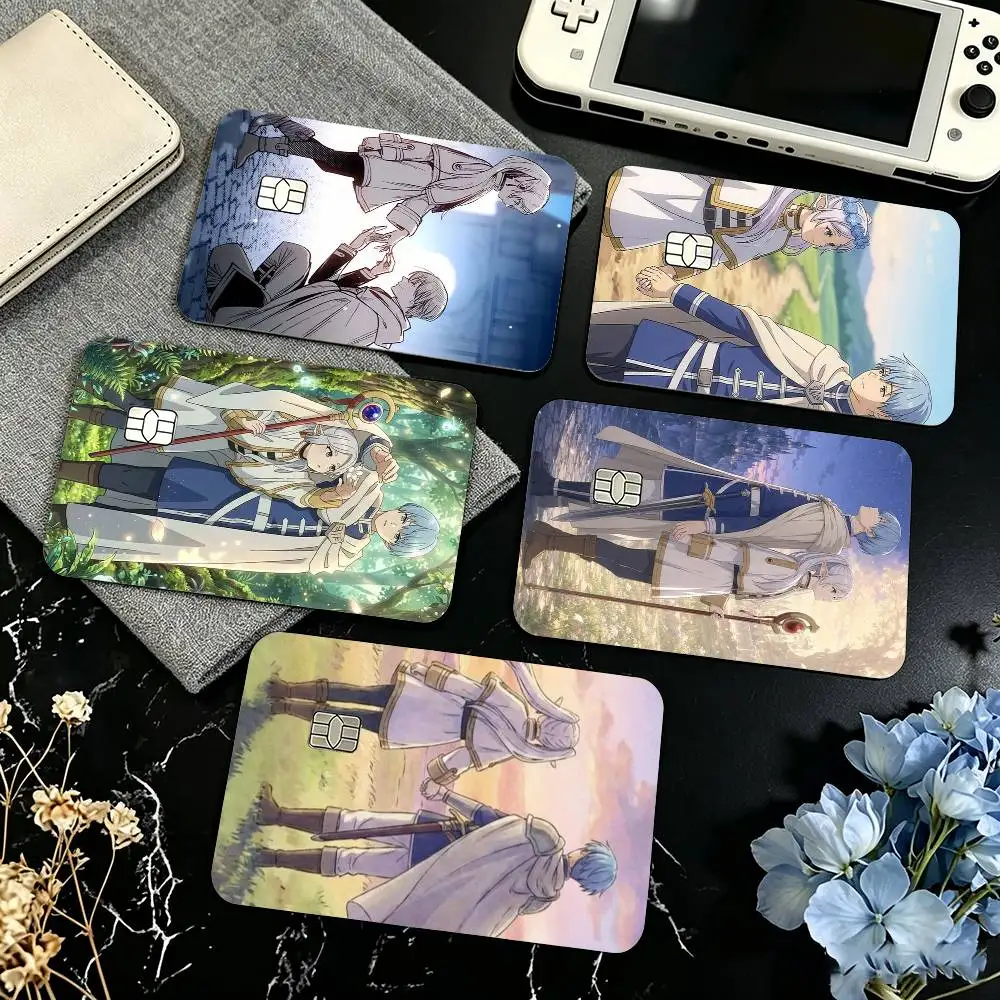 Anime S-Sousou no Frieren Himmel  Credit Card HD Stickers Game Card Decal Small Chip Waterproof Sticker Gift