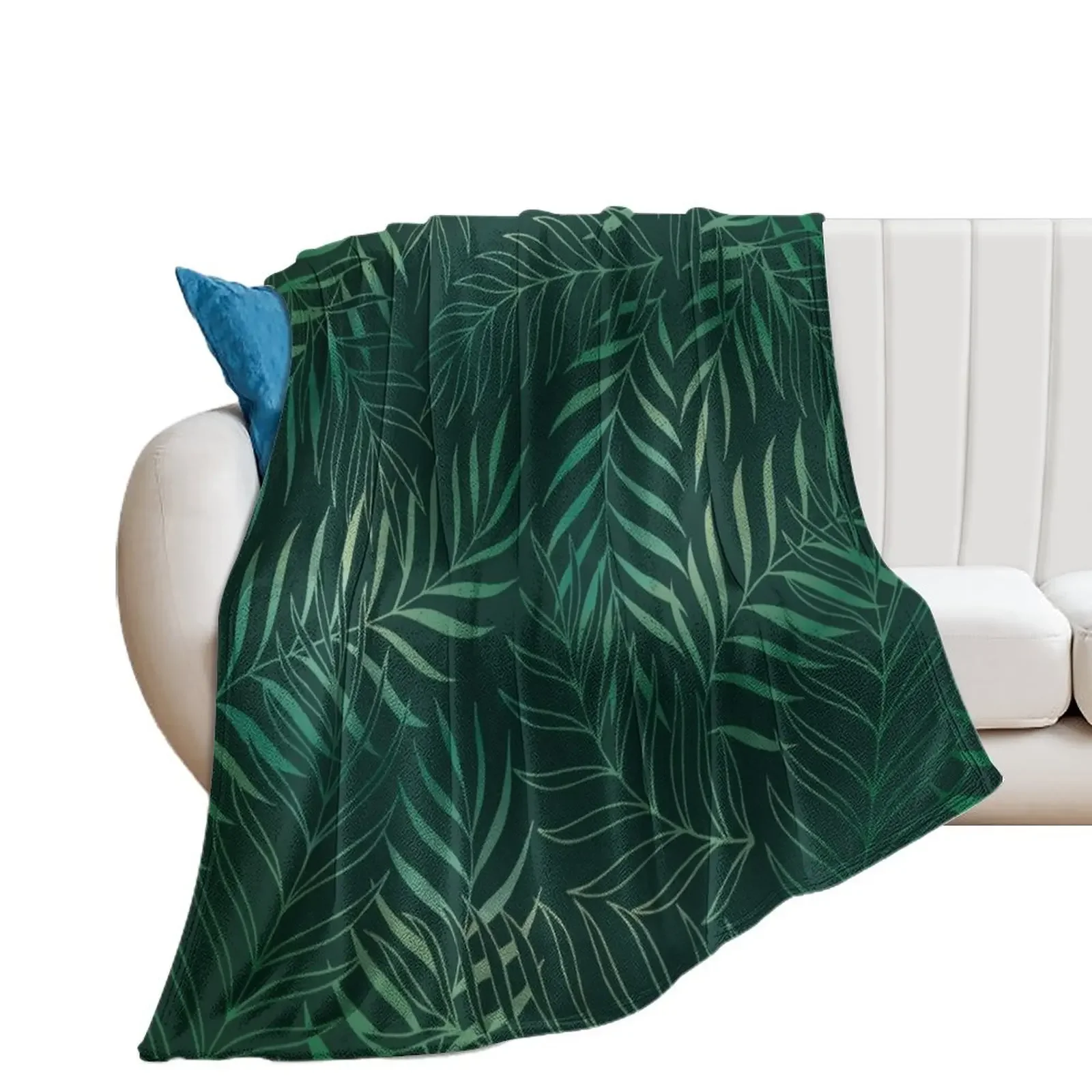 

Dark Green Foliage Throw Blanket Thermals For Travel Plaid on the sofa Blankets