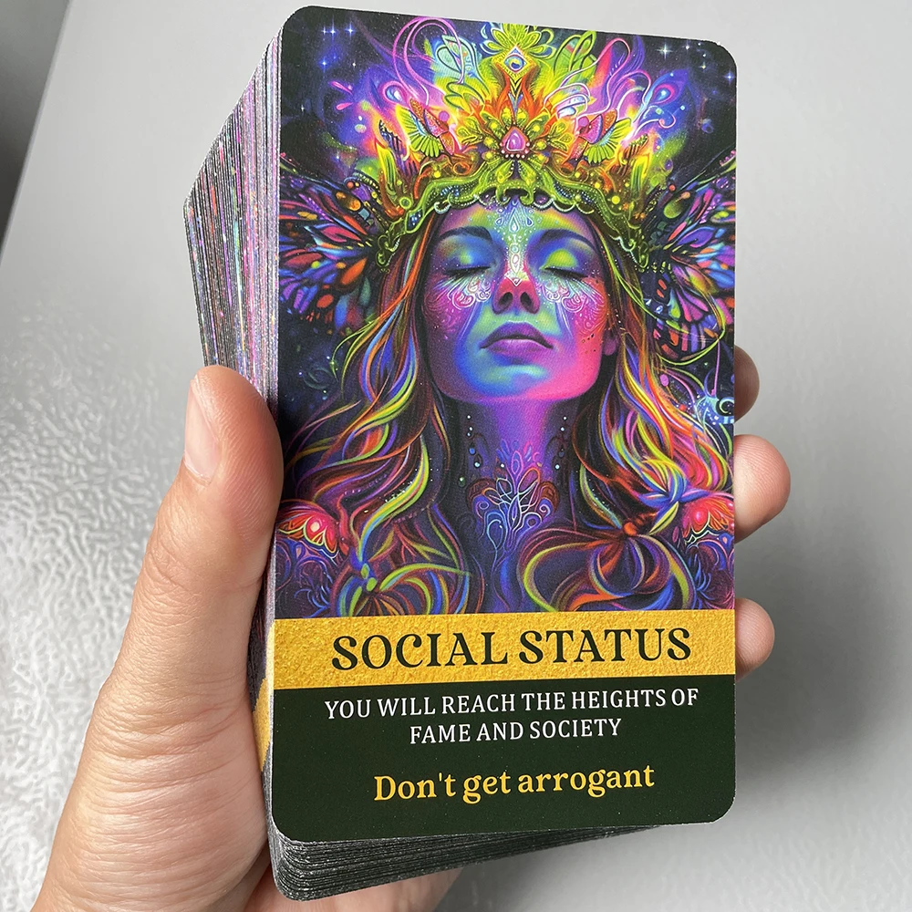 54pcs 12*7cm Beautiful High Quality Oracle Cards With Career Money Divination Runes Mystical Power