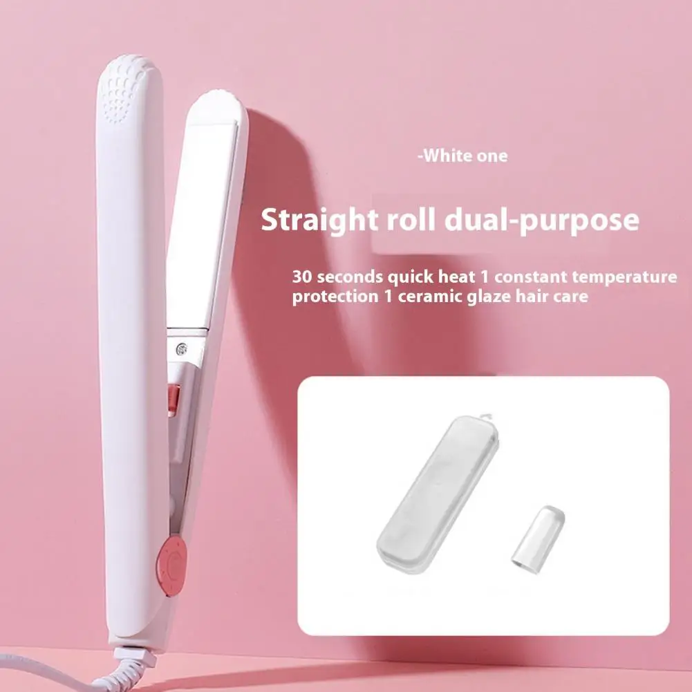 

Mini Hair Curler Hair Curling Iron Portable 2-in-1 Curling Iron Flat Iron Styling Tool for Women with Short or Long for Travel