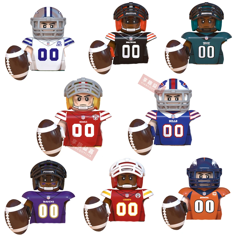 XQYJ Soccer Rugby Football Basketball Famous Mini Football Player Figures Match Building Bricks Blocks Toys Gift Kid Education