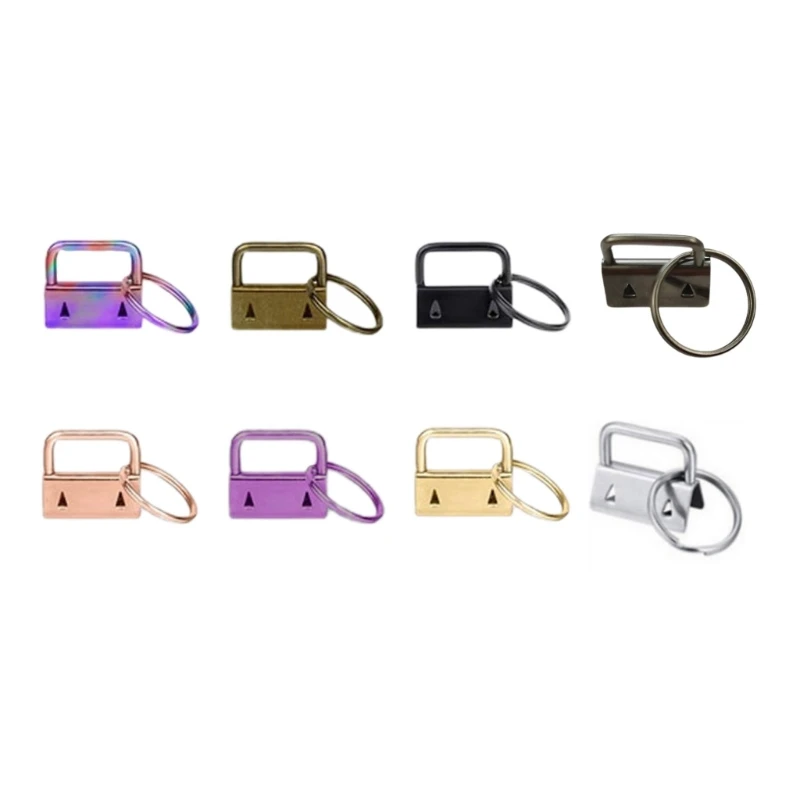 

20Pcs Key Fob Keychain Bracelet Hardware, Metal Tail Clip Wristlet, Split Rings Dropshipping