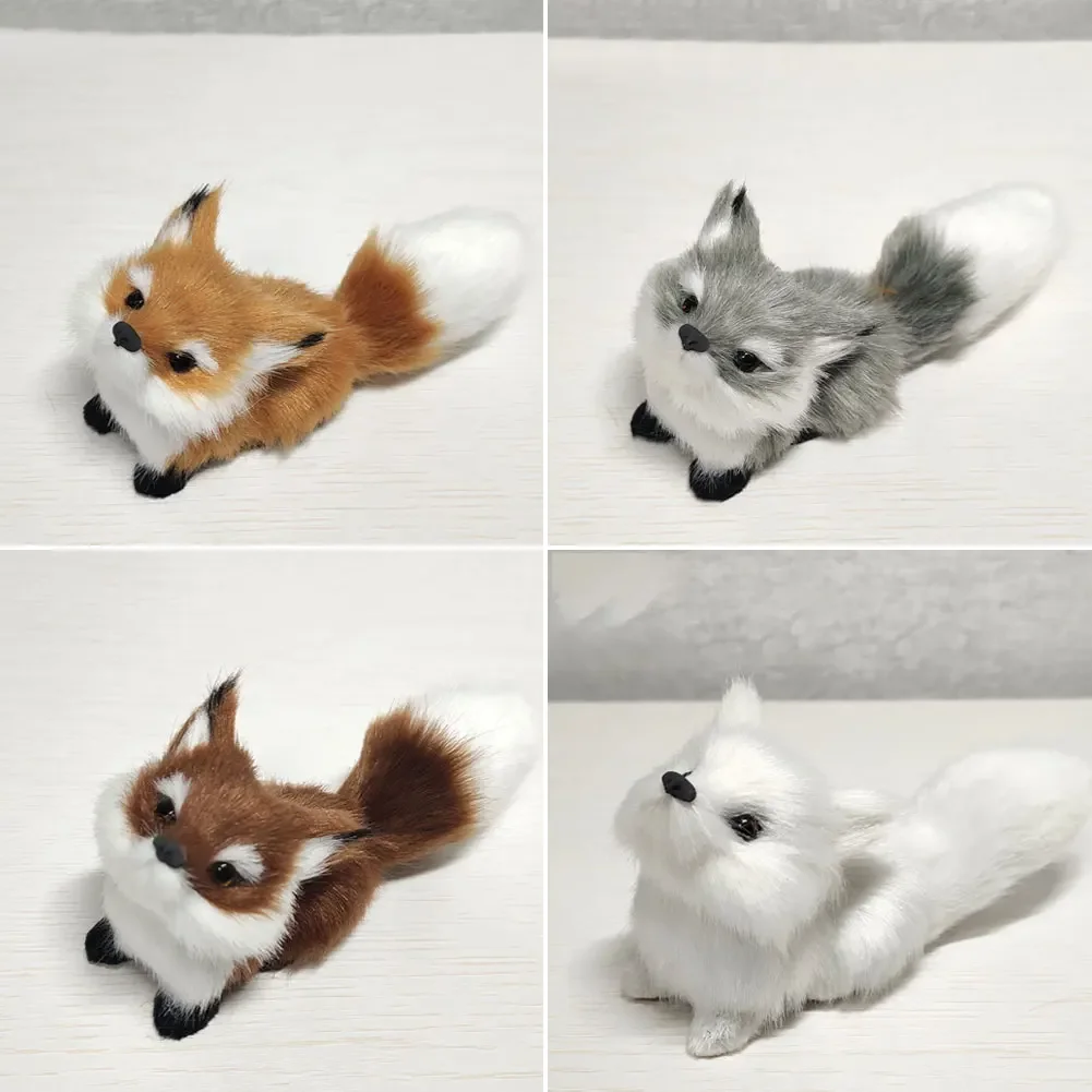 Cute Realistic Fox Plush - Mini Imitation Fox Model, Great for Kids' Birthday Gifts & Craft Ornament Collectibles