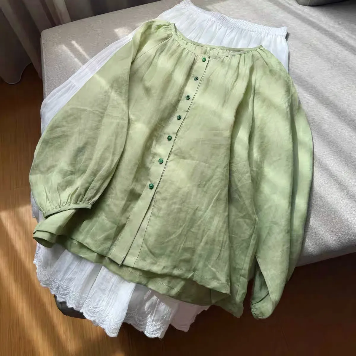 l Lievito Wa Allentato rotondo Ne Seven Sve Donna irt Summer Faion Cri Sottile Lino Casual Pendolarismo Sle