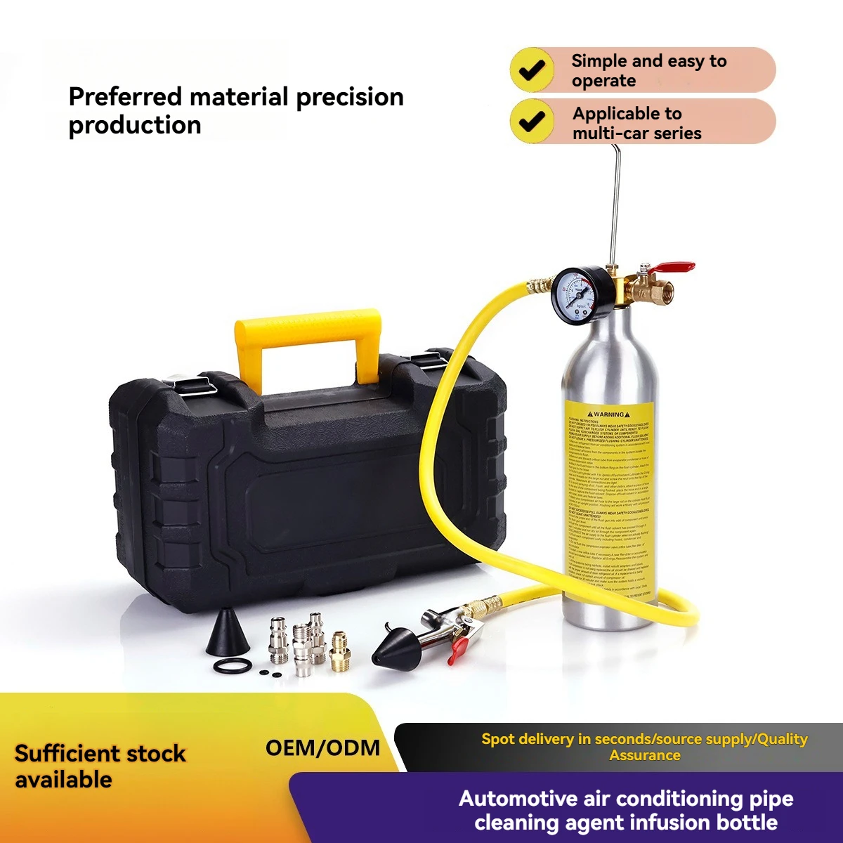 Car AC Maintenance Cleaning Tool Evaporator Pipeline Internal Washing Spray Gun Complete With Hanging Bottle Accessory