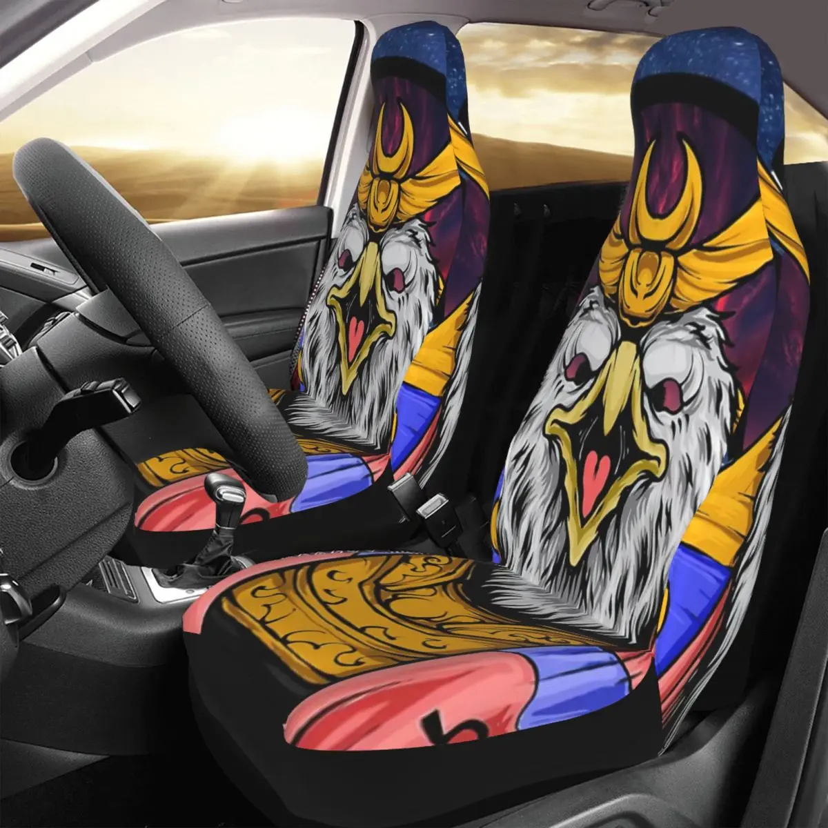 

Illustration God Ra Car Seat Cover Custom Printing Universal Front Protector Accessories Cushion Set