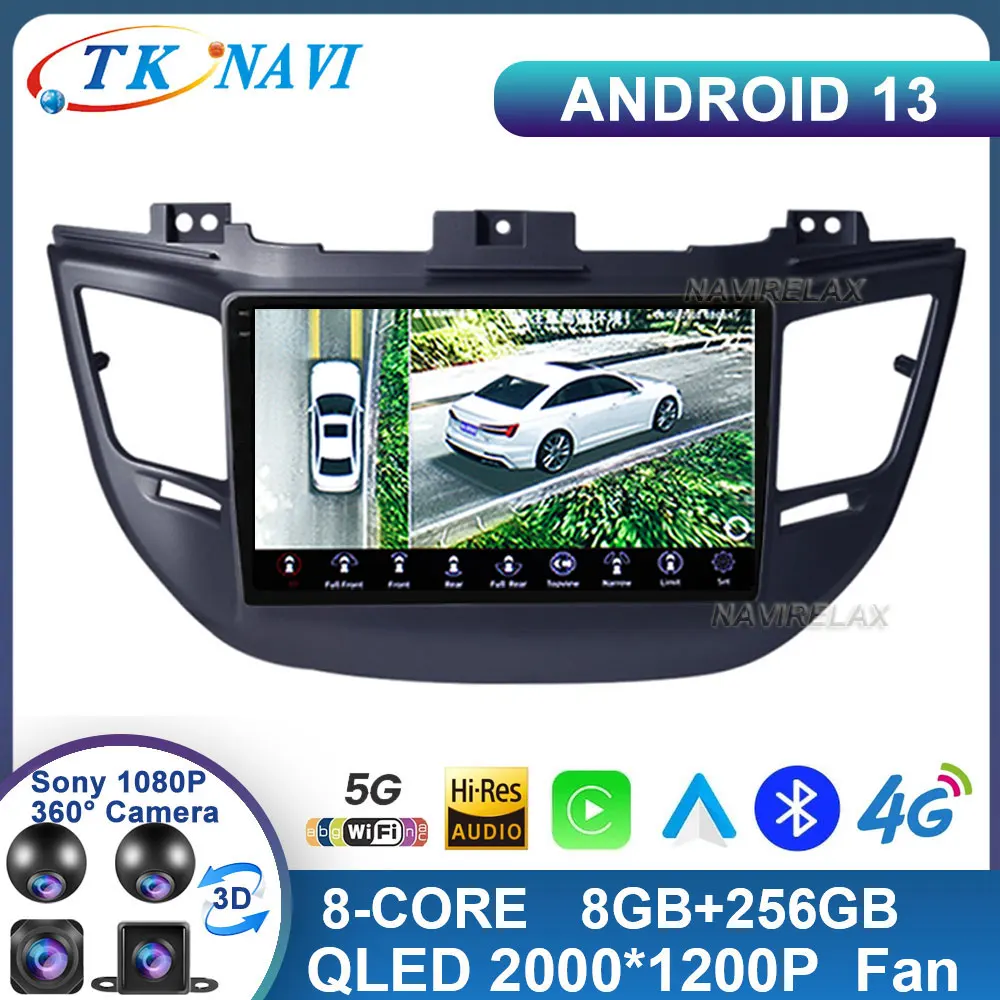 

9" Android 13 For Hyundai Tucson IX35 3 2015 2016 2017 2018 Head Unit DSP 2Din Car Radio Multimedia Video Player Navigation GPS