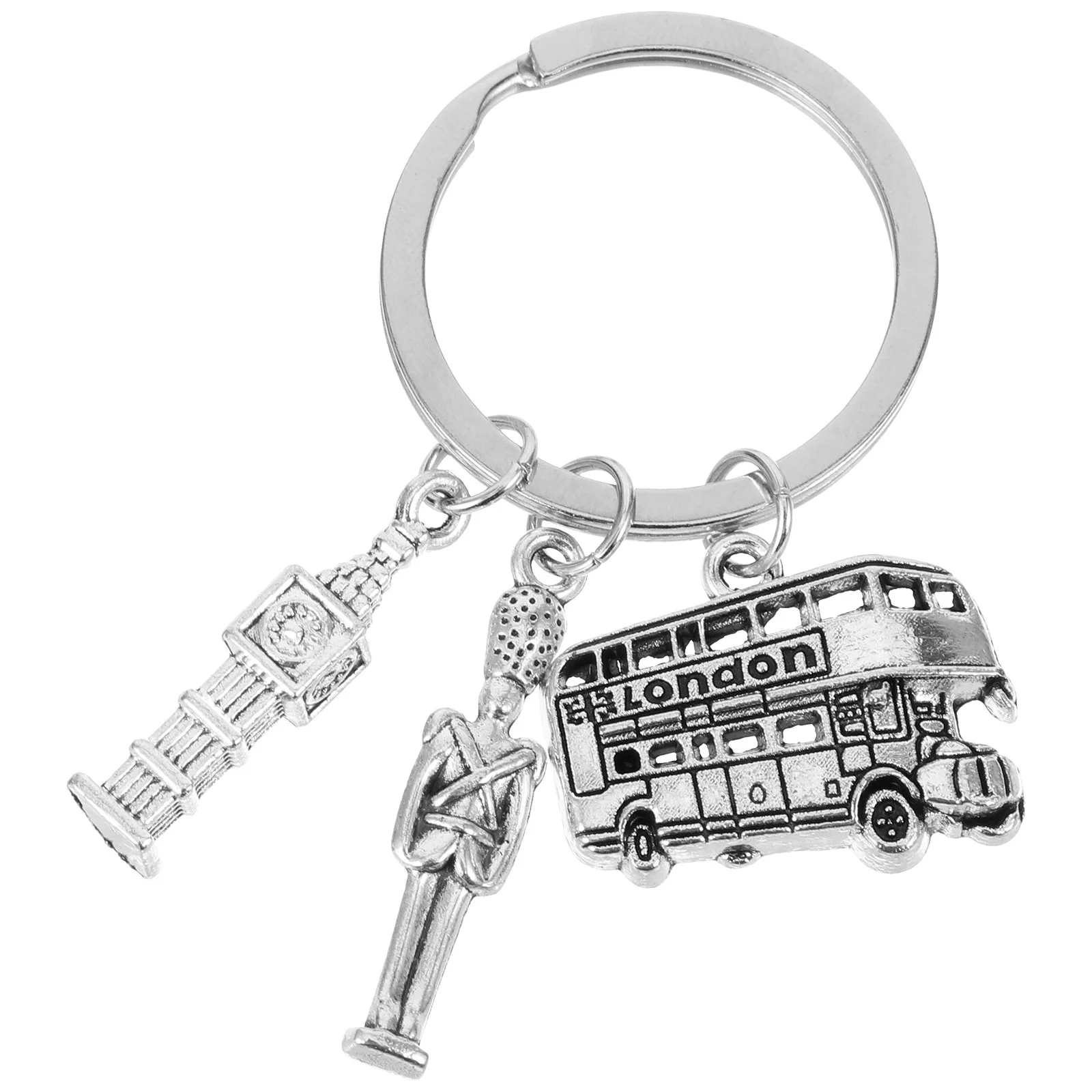 Chain Decoration Decorative Keyring Bus Keychain Gifts Backpack Charm Zinc Alloy Bag Soldier Double Decker
