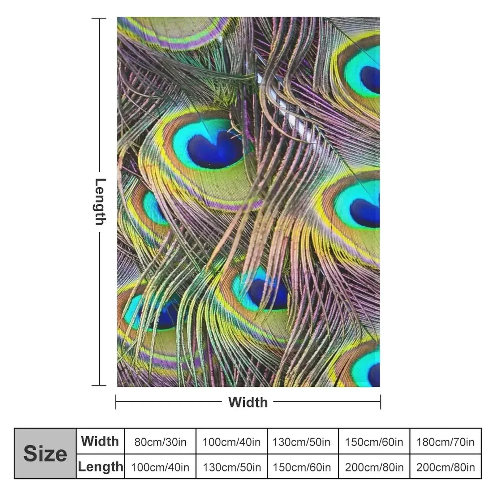 Brilliant Peacock Feathers Throw Blanket couch cozy soft plush fuzzy picnic outdoor blanket