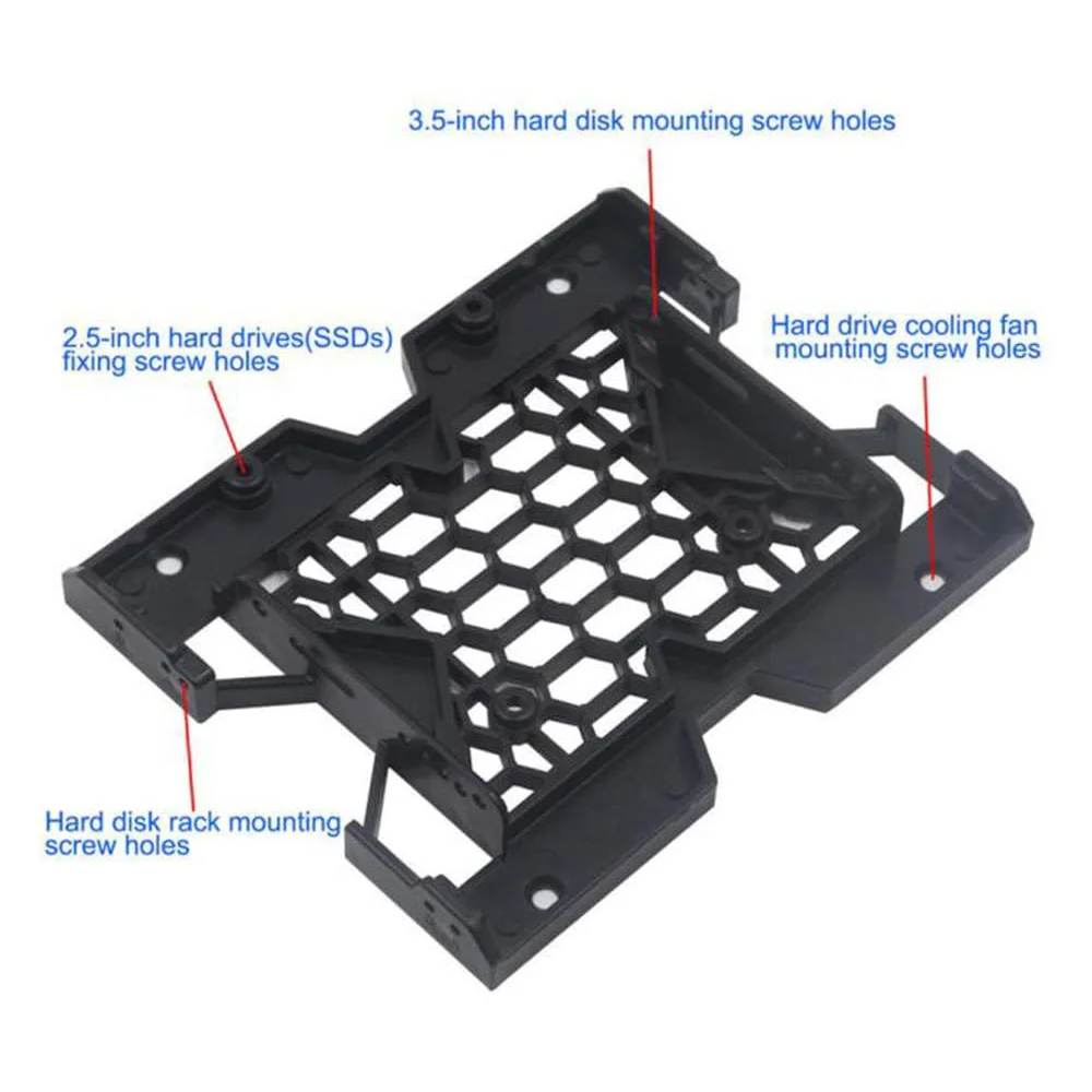 1Pcs 5.25Inch To 3.5Inch 2.5Inch Cooling Fan Bracket SSD HDD Mounting Bracket Internal Hard Disk Drive Bays