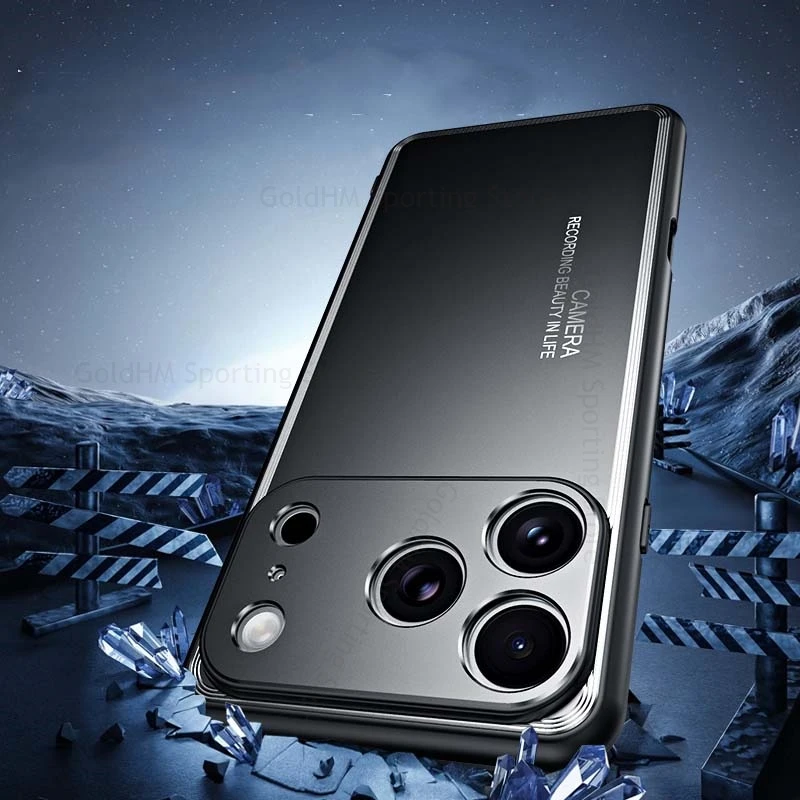 Aluminum Alloy Matte Tough Case For iPhone 17 Pro Max Camera Lens Protector Soft Frame Cover For iPhone 16 Pro Max 15 Pro 17 Air